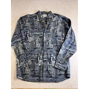 Columbia Trout Fishing Long Sleeve Shirt XL Button Up Cotton VTG EUC